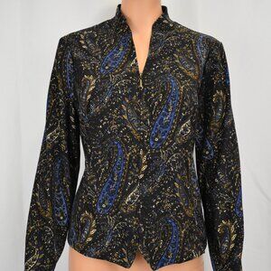Requirements Paisley Zip Up Jacket Womens S Western Artsy Rodeo Boho Hippie Chic